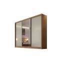 Ver imagem 1 de Guarda Roupa Casal Sollo 3 Portas de Correr 6 Gavetas MDF com Espelho Cumaru-Fendi Móveis Novo
