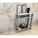 Ver imagem 3 de Aparador Mesinha, Mesa de Apoio, Mesa de Impressora Escritório, Mesa de Café. Cor: Branco