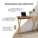 Ver imagem 4 de Mesa Home Office X 80x46 com Base em Ferro para Computador e Estudo - Ferro Dourado Tampo Freijó