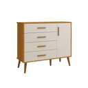 Ver imagem 3 de Comoda Sapateira e Guarda Roupa Isis Retrô 4 Portas 2 Gavetas Reller