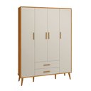 Ver imagem 5 de Comoda Sapateira e Guarda Roupa Isis Retrô 4 Portas 2 Gavetas Reller