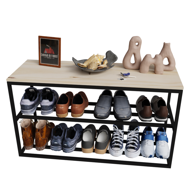 Banco Sapateira Estilo Industrial para Closets Hall 30x90cm
