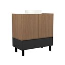 Ver imagem 1 de Gabinete para Banheiro Jessé com Pés Fixos 80cm Jequitibá Preto