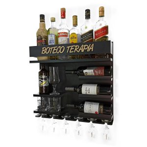 Barzinho Adega Parede - Boteco Terapia - 54 x 51 Preto