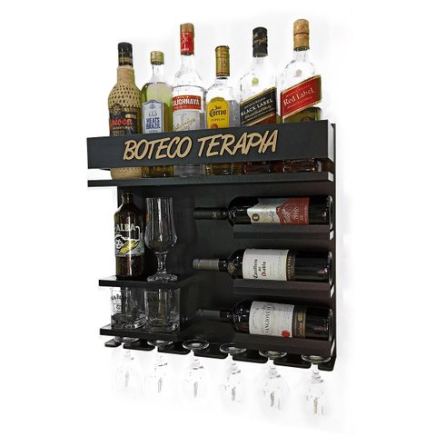 Barzinho Adega Parede - Boteco Terapia - 54 x 51 Preto