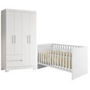 Ver imagem 1 de Berço Nacional Life 2186 com Guarda Roupa Olimpia Branco Flex - Móveis Albatroz
