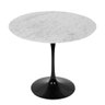 Mesa de Jantar Tulipa Saarinen Redonda 90 Cm Mármore Carrara Base Preta - 1