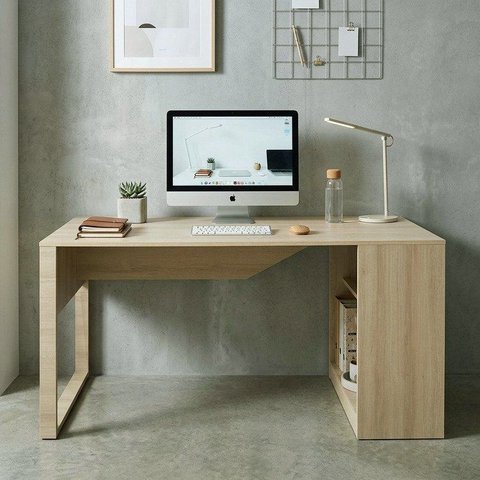 Escrivaninha Mesa Escritório 160cm Amêndoa Marrom