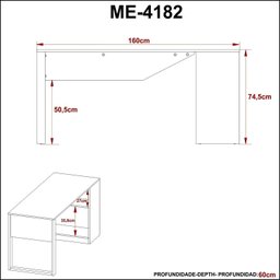 Mesa Para Escritório 160cm - 4