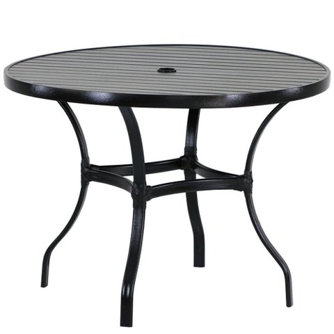 Mesa Roma com Tampo Ripado 120 Cm Alumínio