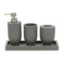 Ver imagem 1 de Kit em Polirresina para Banheiro - 4 Pcs Cinza Mart