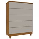 Ver imagem 2 de Cômoda Premium 5 Gavetas Cinamomo/off White - Tcil Móveis