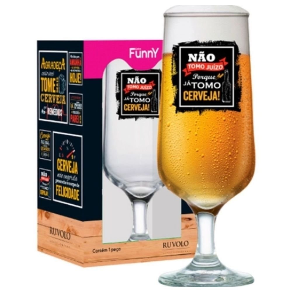 Taça Happy Hour Blumenau Cerveja Chopp Rótulo Juízo 300ml | MadeiraMadeira