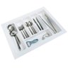 Kit 03 Organizador Divisor de Talheres para Gaveta M04 Bandeja 57,2x44 Cm Separador Branco - Inoviza - 3