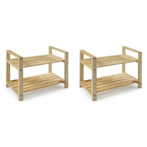 Kit 2 Armários Multiuso Sapateira Pinus Bege