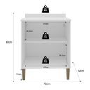 Ver imagem 3 de Balcão de Cozinha Americana com Tampo 70cm 2 Portas Multimóveis Cr20485 Branco/azul