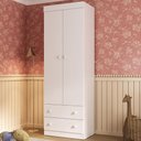 Ver imagem 1 de Guarda-roupa Infantil 62cm 2 Portas e 2 Gavetas Encanto Multimóveis Mp4446 Branco Branco