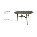 Ver imagem 4 de Conjunto de Mesa Redonda com 6 Cadeiras em Alumínio e Tela Sling Tampo Ripado Hause Bege