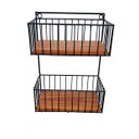 Ver imagem 1 de Fruteira Suspensa dupla Parede Cozinha Ferro C/ Madeira Promoção MINAS ARTE PRÓPRIA fruteira dupla