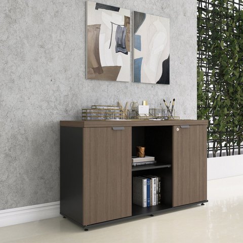 Armário para Escritório com 2 Portas com Chave 121.5cm PE40 Branco