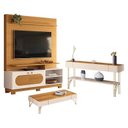 Ver imagem 1 de Estante Home Theater Axis Cinamomo Off White com Mesa de Centro Cadenza e Aparador Vivant Off White