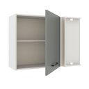 Ver imagem 4 de Armário Aéreo de Canto Madesa Agata 1 Porta Branco/Cinza Cor:Branco/Cinza