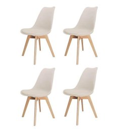 Kit 4 Cadeiras Leda Saarinen Design Nude - 1