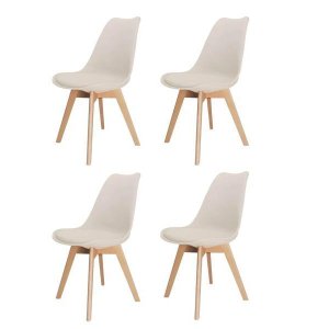 Kit 4 Cadeiras Leda Saarinen Design Nude