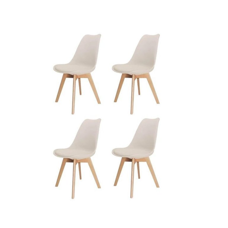 Kit 4 Cadeiras Leda Saarinen Design Nude