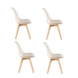 Kit 4 Cadeiras Leda Saarinen Design Nude - 2