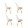 Kit 4 Cadeiras Leda Saarinen Design Nude - 2