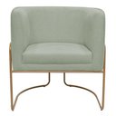Ver imagem 2 de Poltrona Decorativa Betina Base Aço Ouro Fosco Bouclé Verde Claro - Nexta Casa