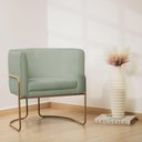 Ver imagem 7 de Poltrona Decorativa Betina Base Aço Ouro Fosco Bouclé Verde Claro - Nexta Casa