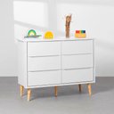 Ver imagem 4 de Kit Quarto Theo com Pés Retrô Natural - Berço + Cômoda 6 Gavetas + Poltrona de Amamentação Capri com