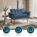 Ver imagem 5 de Namoradeira Decorativa Confortável para Sala Recepção Consultório Manicure Alice Suede