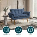 Ver imagem 4 de Namoradeira Decorativa Confortável para Sala Recepção Consultório  Manicure Alice Suede