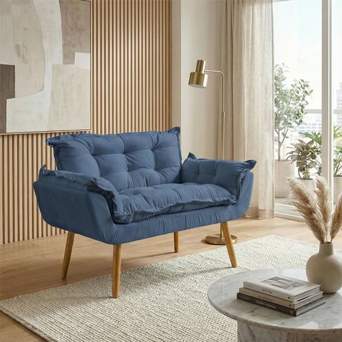 Namoradeira Decorativa Confortável para Sala Recepção Consultório  Manicure Alice Suede