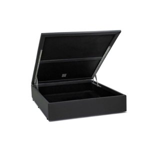 Cama Box Baú Casal Loja Xerife Sintético Cinza 41x138x188