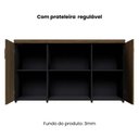 Ver imagem 4 de Armário Baixo Credence 131,5cm 40mm 2 Portas com Chave e Prateleiras Cor:Nogal Málaga com Preto