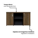 Ver imagem 6 de Armário Baixo Credence 131,5cm 40mm 2 Portas com Chave e Prateleiras Cor:Nogal Málaga com Preto