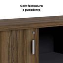 Ver imagem 5 de Armário Baixo Credence 131,5cm 40mm 2 Portas com Chave e Prateleiras Cor:Nogal Málaga com Preto
