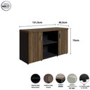 Ver imagem 3 de Armário Baixo Credence 131,5cm 40mm 2 Portas com Chave e Prateleiras Cor:Nogal Málaga com Preto