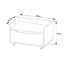 Ver imagem 2 de Balcão P/ Banheiro Suspenso C/ Rodizio Bn3647 S/ Cuba C/ 1 Gaveta 60cm Amêndoa/branco - Tecno