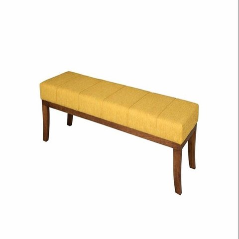 Puff em Linho 100x40cm Requadro Lucia Amarelo