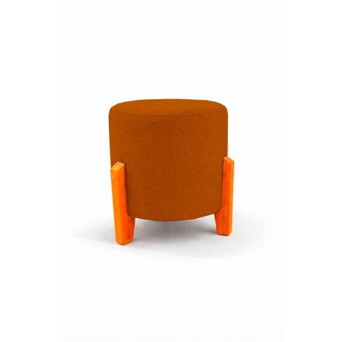 Puff Redondo Confortável Minimalista Thor Linho