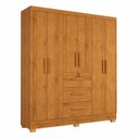 Ver imagem 2 de Guarda-Roupa 6 Portas 200,5x180cm Amanda Yescasa Marrom/Nature