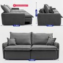 Ver imagem 4 de Sofá sem Caixa Retrátil 1,80m Softgel Luna Velusoft Cinza Cama Inbox