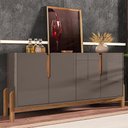 Ver imagem 2 de Buffet Aparador Lizz 170cm 4 Portas Cinza Pérola-Cedro - Casa D Cinza Pérola-Cedro
