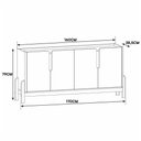 Ver imagem 4 de Buffet Aparador Lizz 170cm 4 Portas Cinza Pérola-Cedro - Casa D Cinza Pérola-Cedro