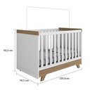 Ver imagem 5 de Berço Mini Cama Padrão Americano 100% Mdf 2 em 1 Retrô Móveis Peroba Branco Brilho/carvalho